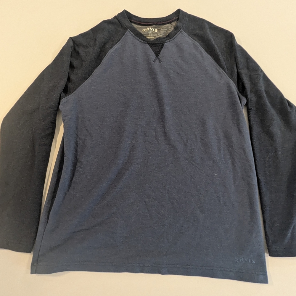 Orvis Men's Blue Long Sleeve Shirt